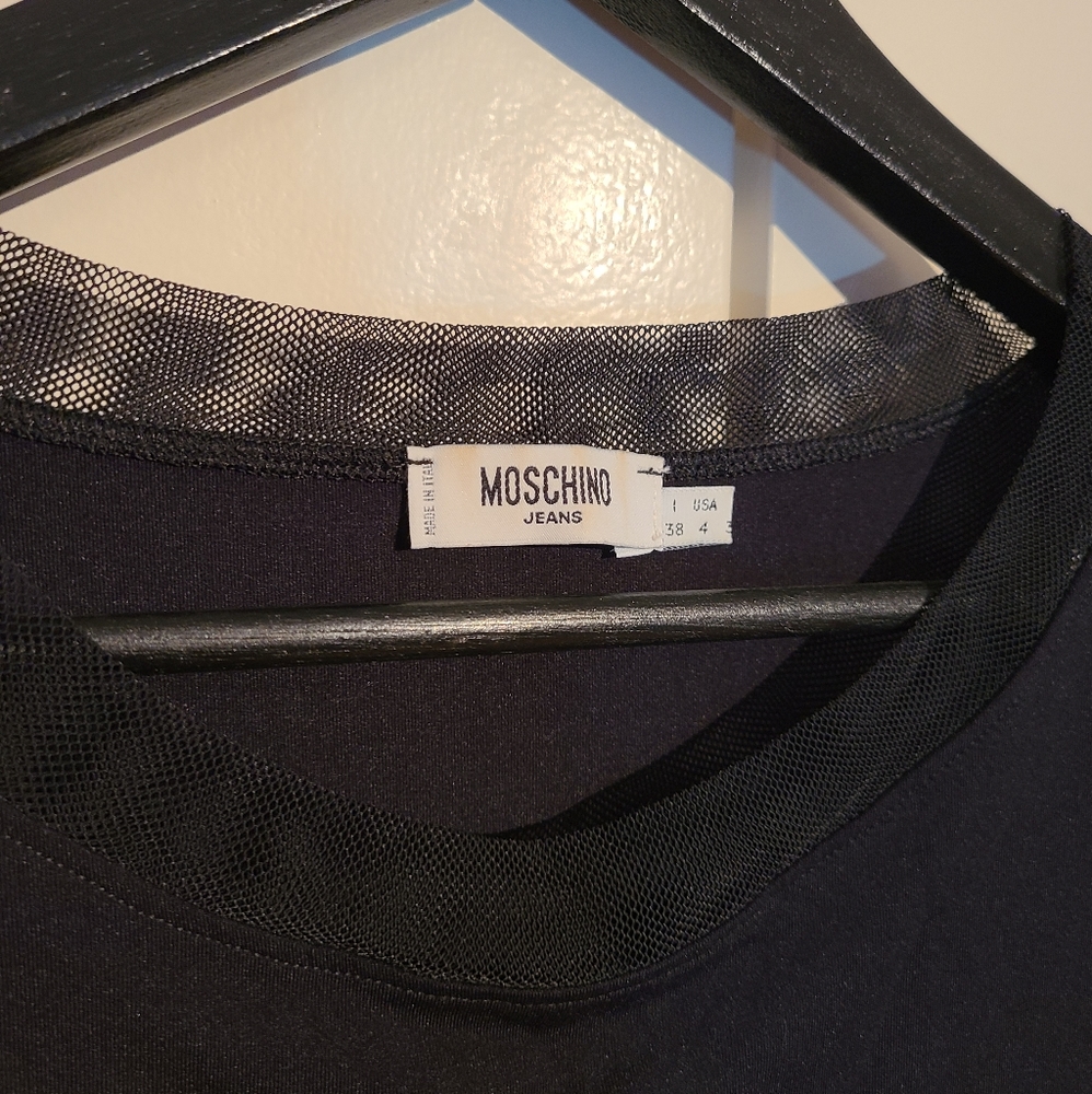 Rare Y2K Moschino Jeans mesh trimmed casual dress